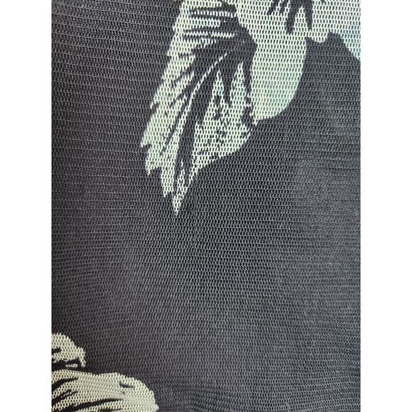 Tommy Bahama silk mesh blouse L lined sheer sleeves palm print Babydoll Y2k Boho - Picture 9 of 9